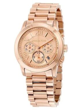 Michael Kors Rose Gold-Tone Chronograph Bracelet Watch MK 6275